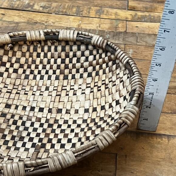Vintage Basket Decor 13" Fruit & Vegetable Brown Rounded Boho Country - Picture 7 of 7